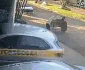 Aluna invade autoescola com carro enquanto tentava fazer baliza, no Paraná