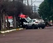 Câmera registra grave acidente no centro de Guaíra