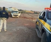 Caminhão furtado carregado com cigarros é apreendido após perseguição entre Mercedes e Marechal