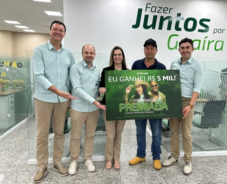 A sorte voltou! Associado do Sicredi em Guaíra ganha R$5 mil na Campanha Poupança Premiada