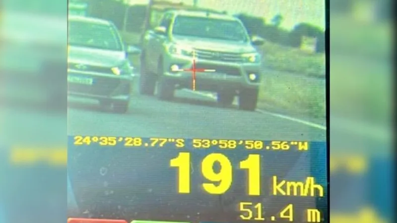 Motorista é flagrado a quase 200 km/h na BR-163 em Quatro Pontes