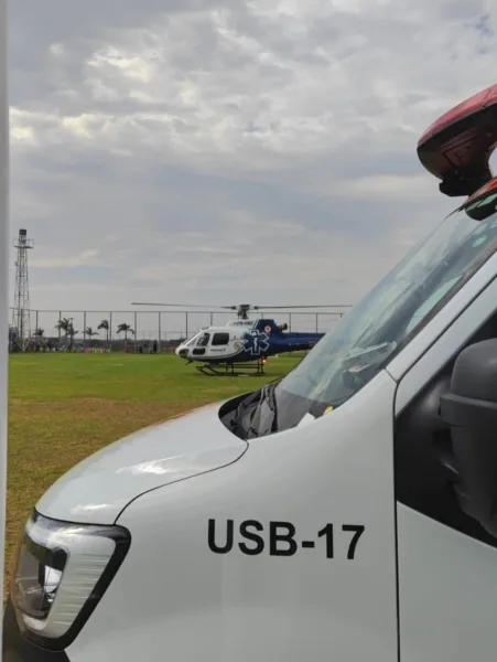 Criança é trasnferida de helicóptero após sofrer queimaduras graves em Marechal Rondon