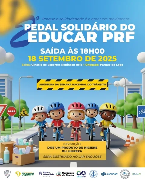 2º Pedal Solidário Educar PRF acontece nesta quinta-feira em Guaíra