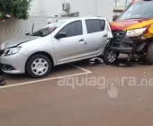 Acidente envolve ambulância do Corpo de Bombeiros e mais cinco veículos em Marechal Rondon