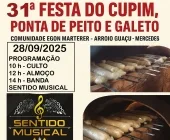 Festa do Cupim acontece no dia 28 de setembro no Arroio Guaçu