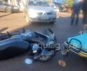 Jovem fica ferida em acidente na Avenida Maripá, em Marechal Rondon