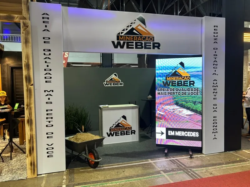 Com preços especiais na areia, Mineração Weber está presente na Expo Construção em Marechal Rondon