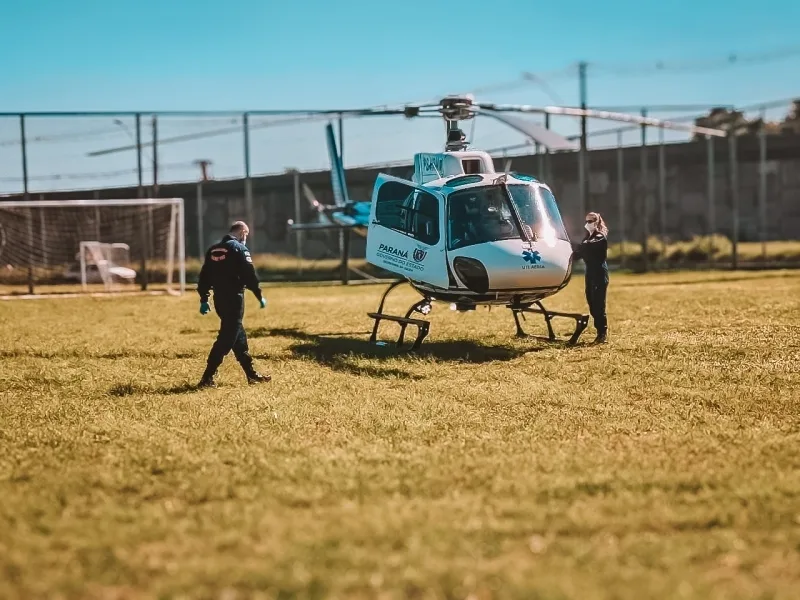Vítima de infarto, mulher é transferida de helicóptero de Marechal para Cascavel