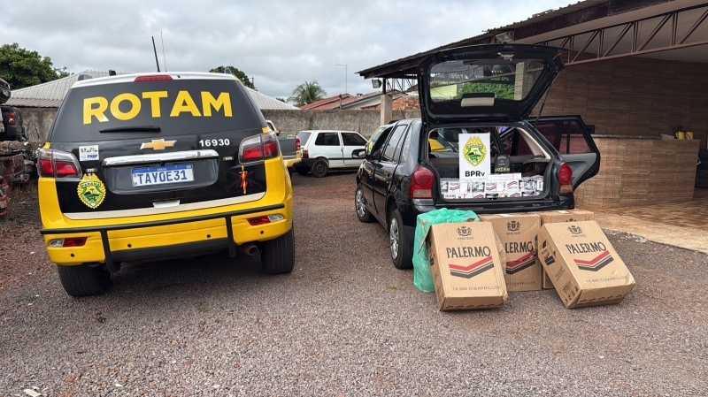 Motorista é preso com carro carregado de cigarros após fuga entre Terra Roxa e Palotina