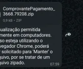 Golpe com arquivo ‘.zip’ no WhatsApp acende alerta na região