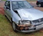 Acidente entre Gol e motocicleta esportiva deixa mulher ferida em Marechal Rondon