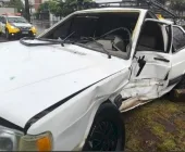 Casal fica ferido em forte batida em cruzamento com semáforo, em Marechal Rondon