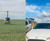 Com apoio de helicóptero, PM de Guaíra prende autor de roubo à família ocorrido em Terra Roxa