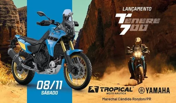 Nova Ténéré 700 será lançada neste sábado na Tropical Yamaha