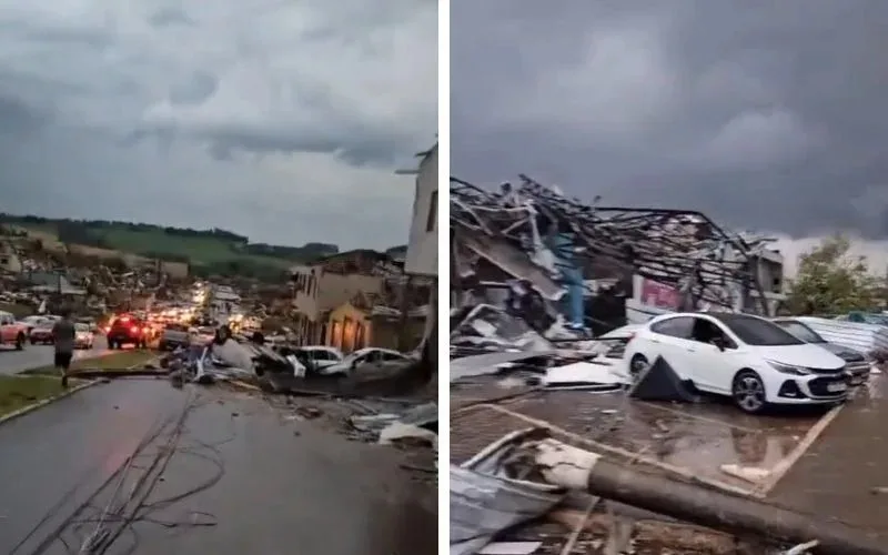 'Cenário de Guerra': Tornado destrói cidade no PR e deixa mortos e mais de 400 feridos