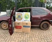 Carro carregado com cigarros é apreendido no interior de Guaíra