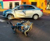 Acidente em rotatória de Nova Santa Rosa deixa homem ferido