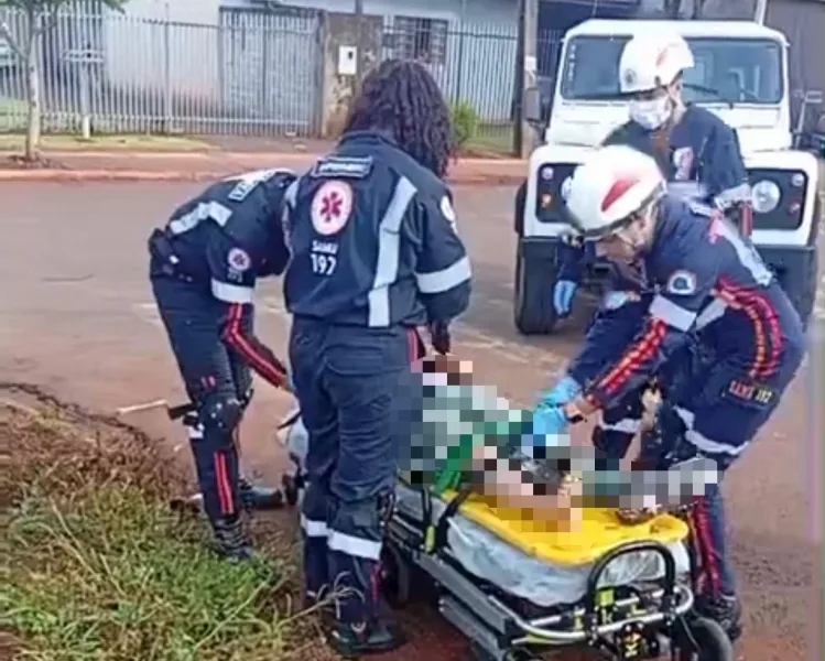 Acidente em Guaíra deixa motociclista ferido