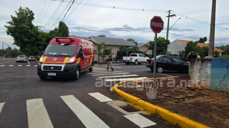Idoso fica ferido em acidente no centro de Marechal Rondon