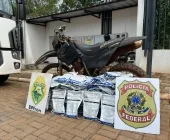 Moto transportando agrotóxicos contrabandeados é apreendida em Guaíra