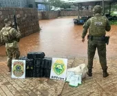 Polícia apreende drogas e agrotóxicos contrabandeados em porto cladestino em Guaíra