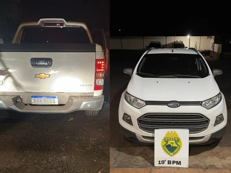 Ecosport e S10 roubadas no RS são recuperadas em Guaíra e quatro pessoas são presas