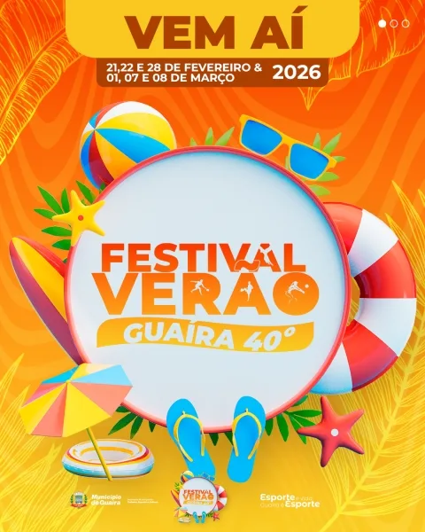 Guaíra divulga calendário oficial do Festival de Verão Guaíra 40º – 2026