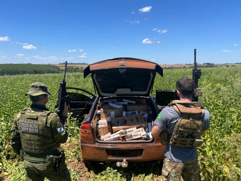 Veículo com cigarros contrabandeados é apreendido em Guaíra