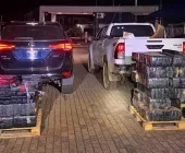 Ação policial em Guaíra apreende caminhonetes, uma tonelada de droga e detém homem