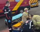 Jovem fica ferido em acidente no centro de Marechal Rondon