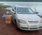 Carro com cigarros é apreendido às margens do Lago de Itaipu em Dr. Oliveira Castro