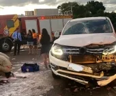 Motociclista fica ferido em colisão frontal com caminhonte, entre Palotina e Terra Roxa
