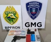 Guarda Municipal de Guaíra e BPFRON apreendem drogas e arma em ponto de tráfico