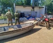 Barco, motos, cigarros e medicamentos de emagrecimento são apreendidos em Guaíra