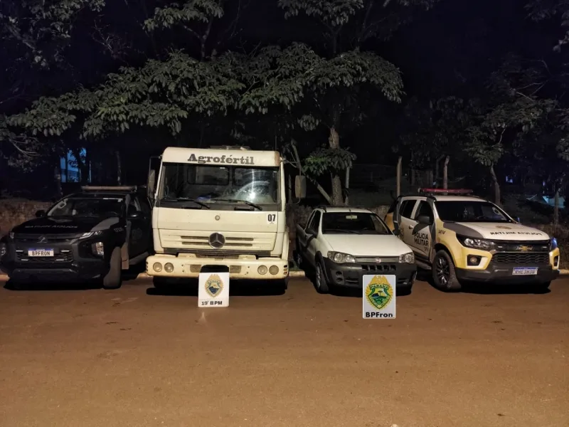 Dois homens são presos e caminhão furtado é recuperado na BR-163 em Guaíra