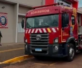 Colheitadeira pega fogo no interior de Marechal Rondon