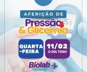 Farmácia Biolab promove Dia da Saúde nesta quarta com aferição gratuita de pressão e glicose