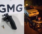 Moto é recuperada após assalto em Guaíra e carro e arma usados no crime são apreendidos