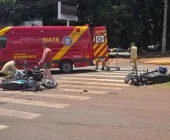 Bombeiros atendem dois acidentes simultâneos no mesmo cruzamento em Toledo