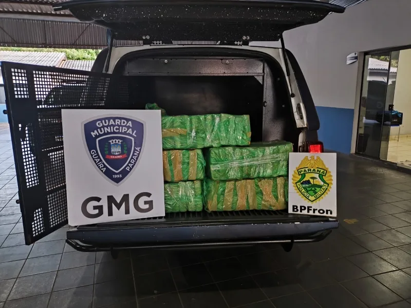 GM de Guaíra e BPFRON localizam fardos de maconha em trilha que leva ao Rio Paraná