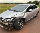 Carro e caminhão se envolvem em acidente na PR-491 entre Marechal e Nova Santa Rosa