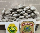 Passageiro de ônibus é preso em Guaíra transportando mala cheia de drogas