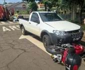 Idoso sofre fratura após colisão entre moto e carro em Marechal Rondon