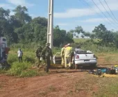 Capotamento na PR-364 deixa cinco feridos e mobiliza helicóptero do SAMU entre Palotina e Terra Roxa