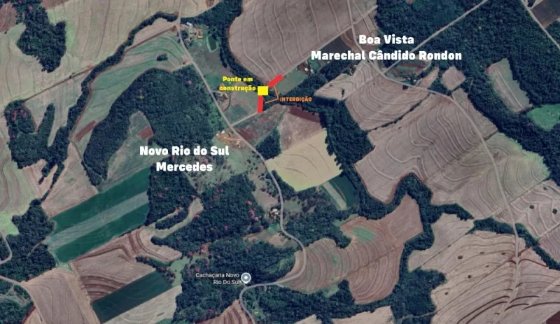 Estrada rural entre Mercedes e Marechal Rondon será interditada para substituição de ponte