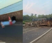 Morte e tombamento: Dois acidentes simultâneos bloqueiam Ponte Ayrton Senna em Guaíra
