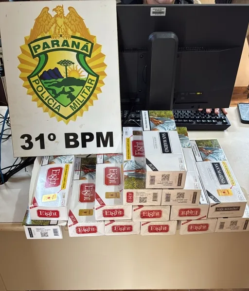 PM apreende cigarros e cumpre mandado de prisão em operação em Terra Roxa