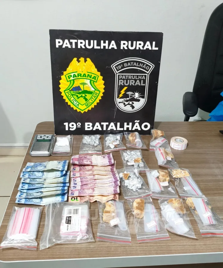 Casal é preso pela Patrulha Rural com crack e cocaína em Marechal Rondon