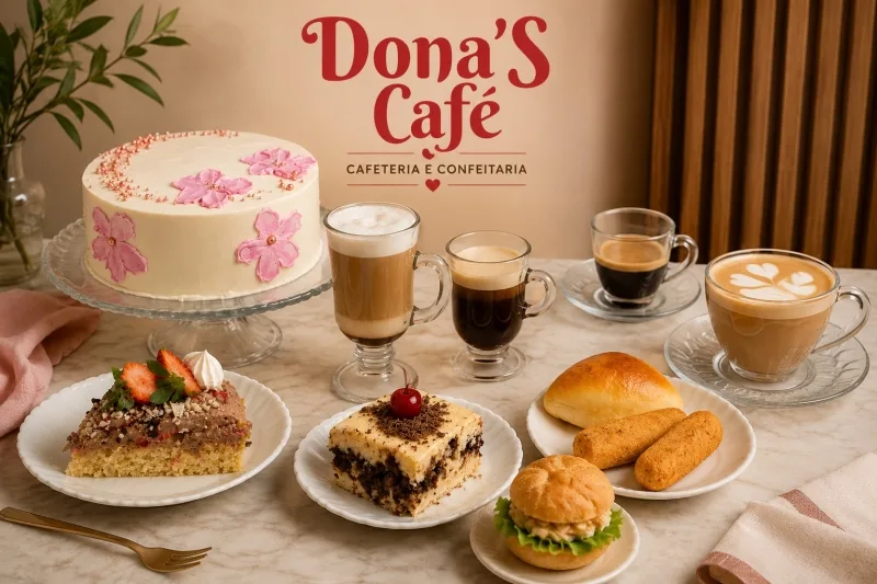 Dona's Café e Confeitaria une cafés especiais e delícias doces e salgadas de Mercedes