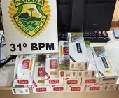 PM apreende cigarros e cumpre mandado de prisão em operação em Terra Roxa